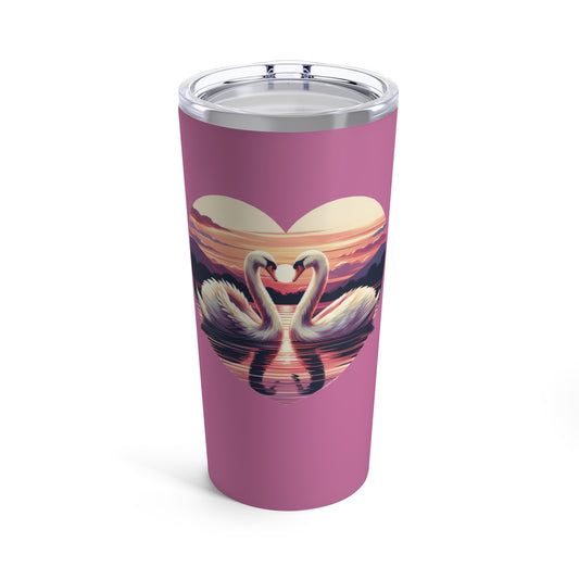 Love Reflections Insulated Tumbler – Romantic Swans & Sunset Stainless Steel Travel Mug